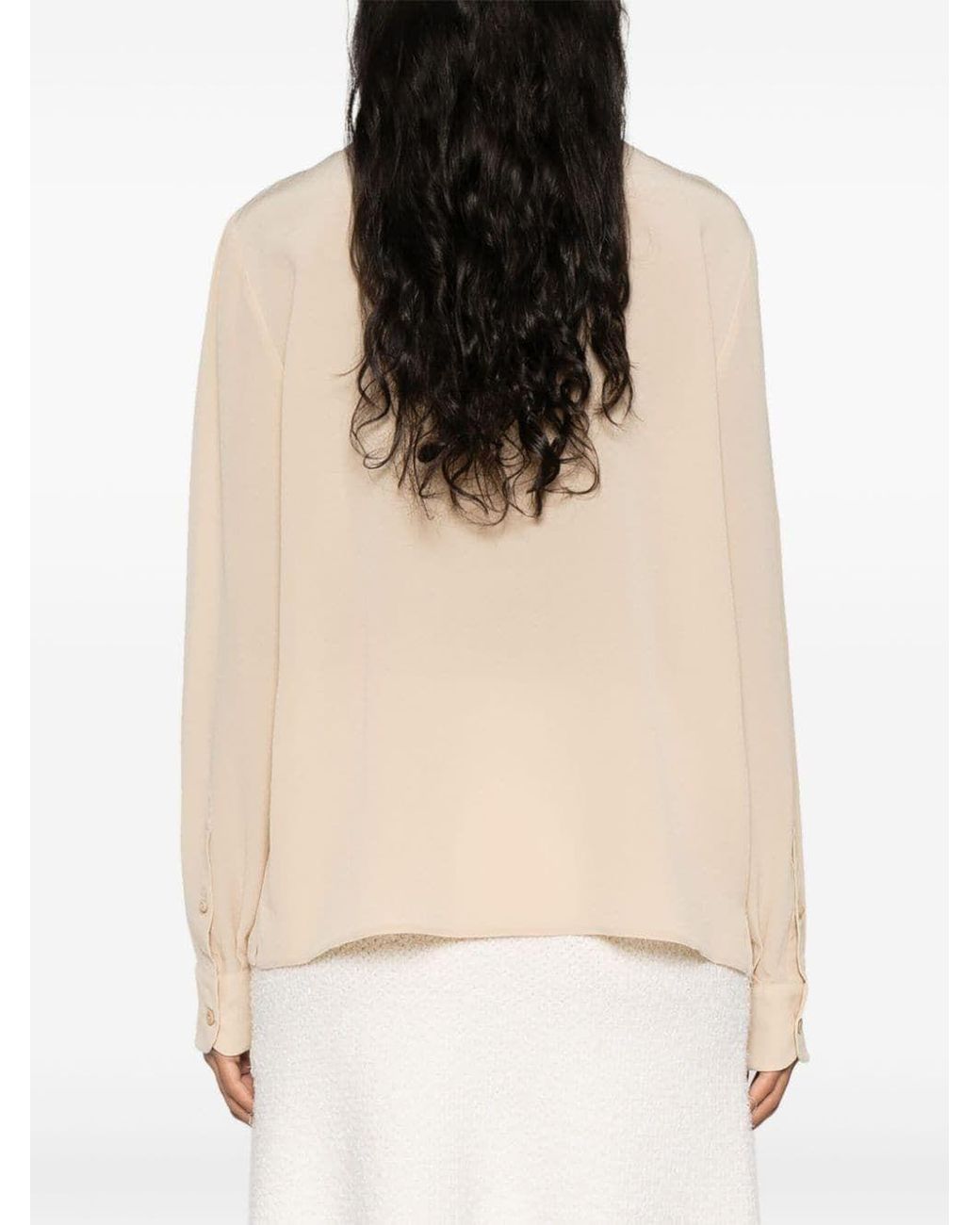 Prada White Tie-Fastened Button-Down Shirt