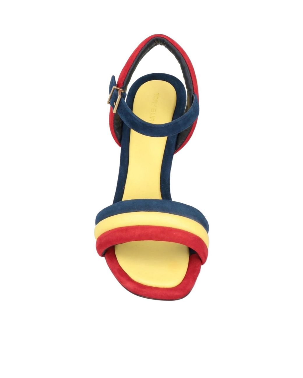 Tory Burch Blue Patchwork Backless Sandals