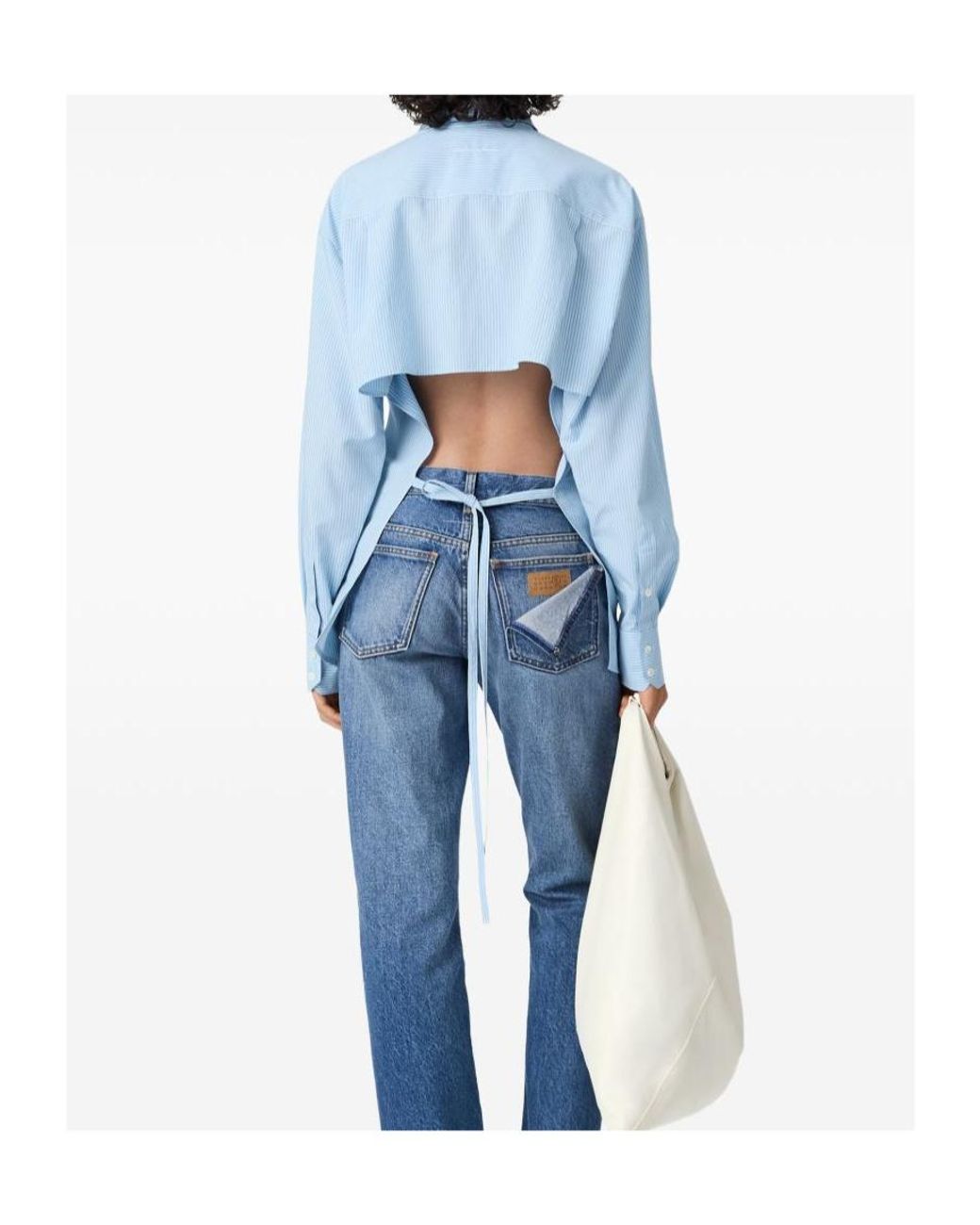 MM6 by Maison Margiela Blue Tie-Back Shirt