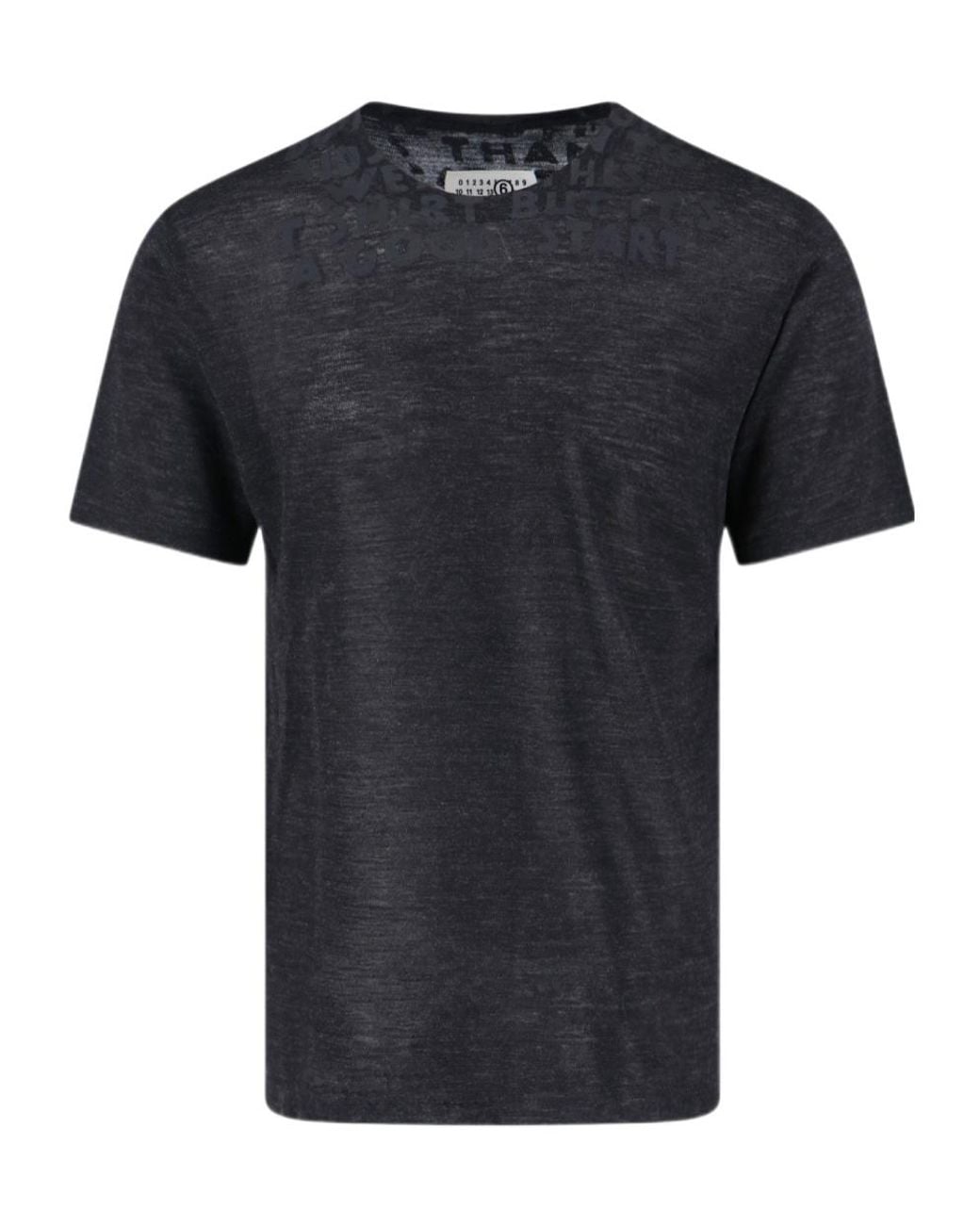 MM6 by Maison Margiela Black Jacquard Printed Crewneck T-Shirt for men