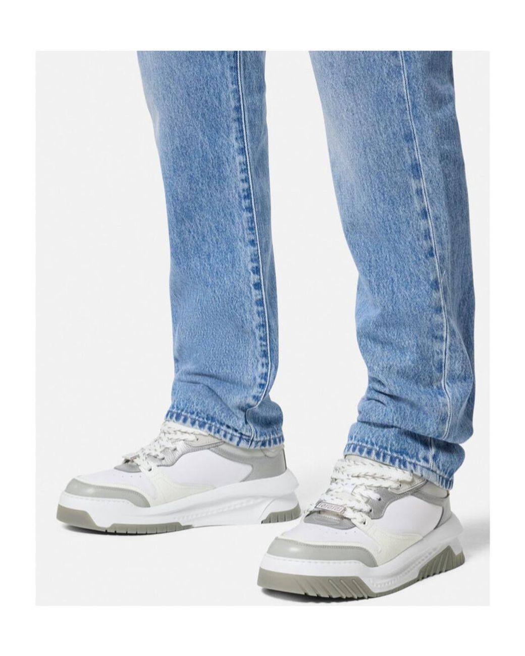 Versace White Odissea Lace-Up Sneakers for men