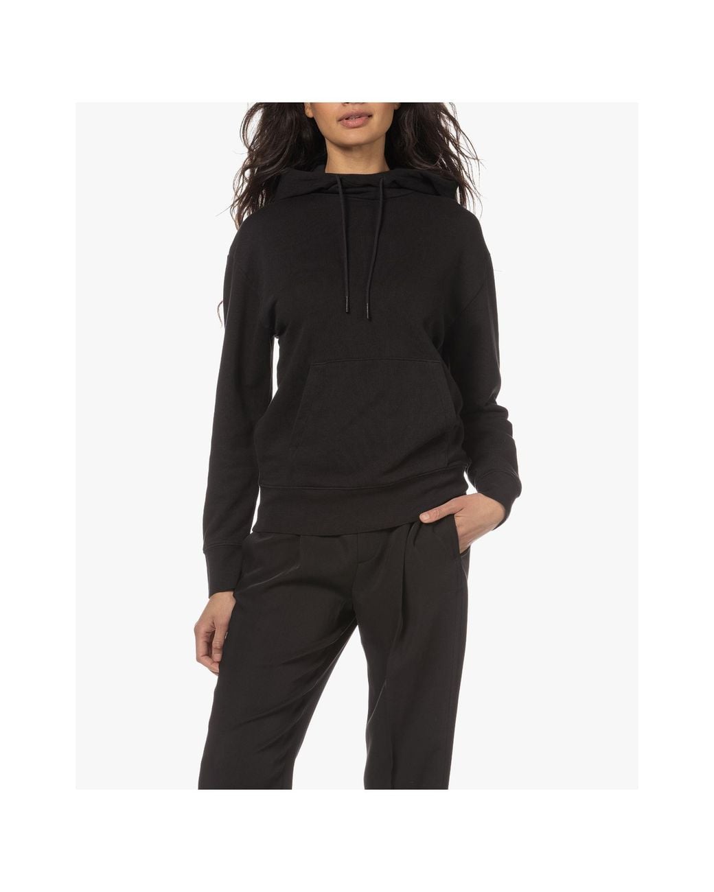 Vince Black Drawstring Pullover Hoodie