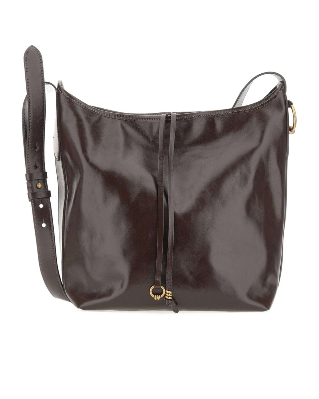 Gianni Chiarini Gray Carla Drawstring Shoulder Bag