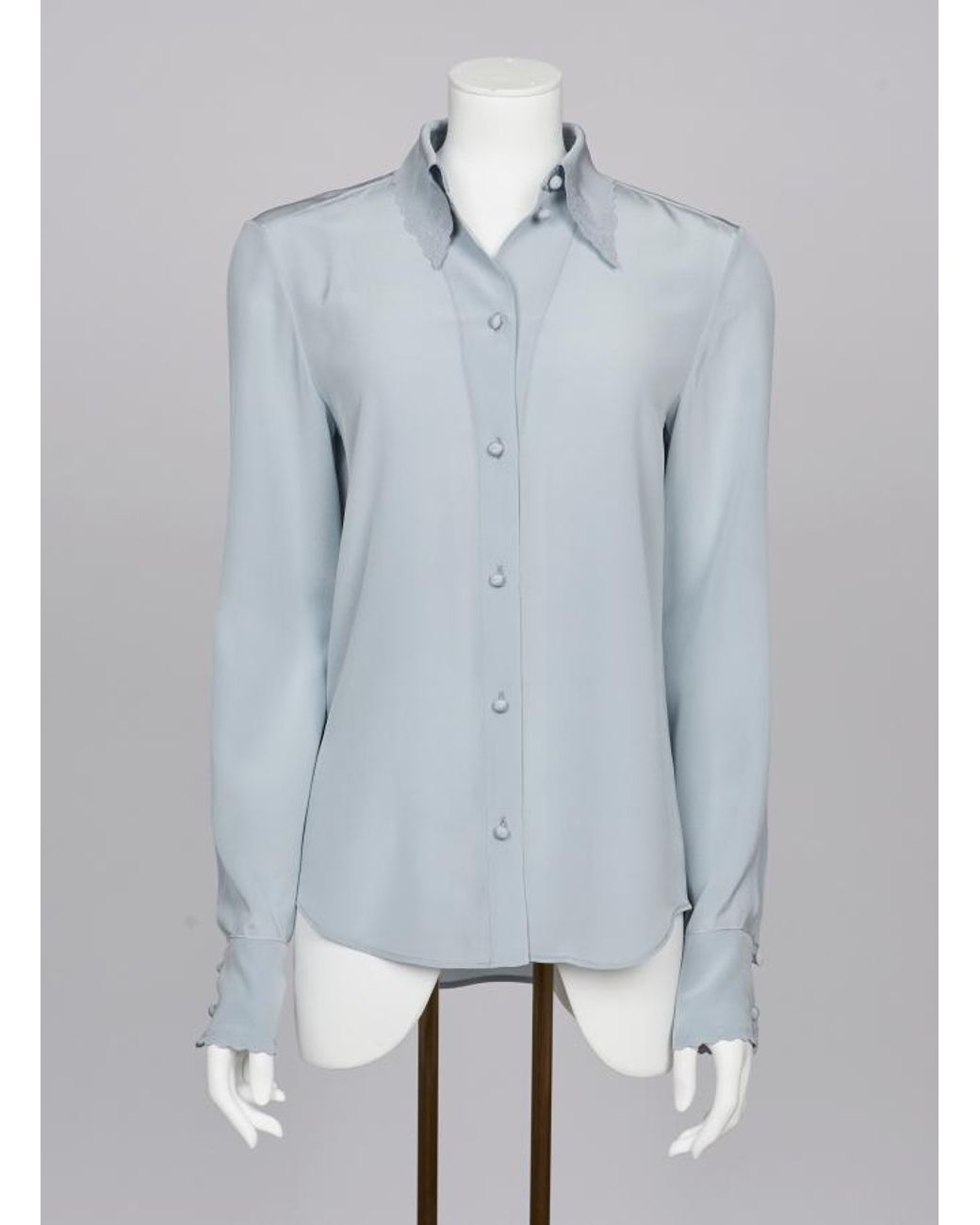Chloé Gray Ruffled Shirt