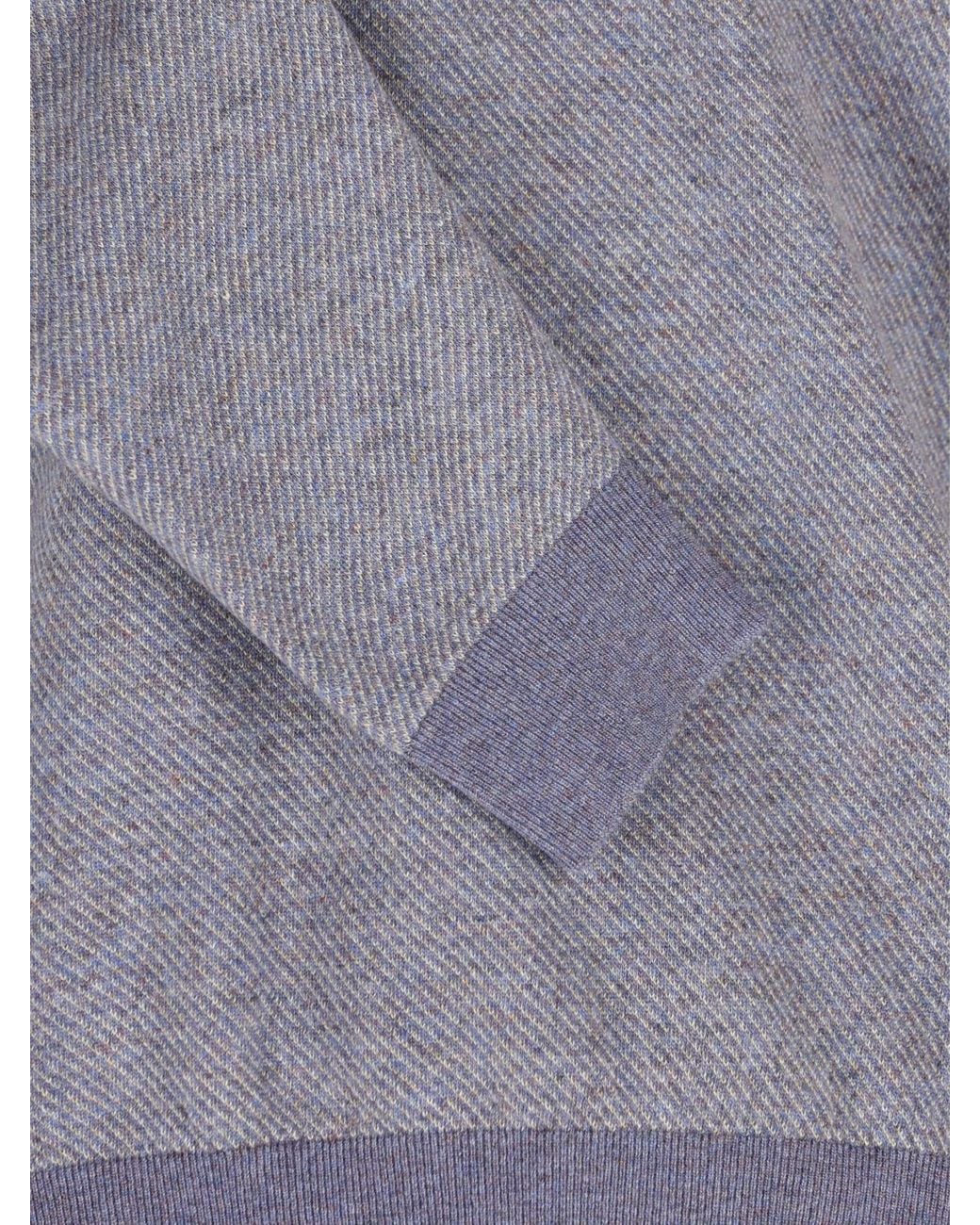 Loro Piana Gray Roadster Half-Zipped Jumper for men