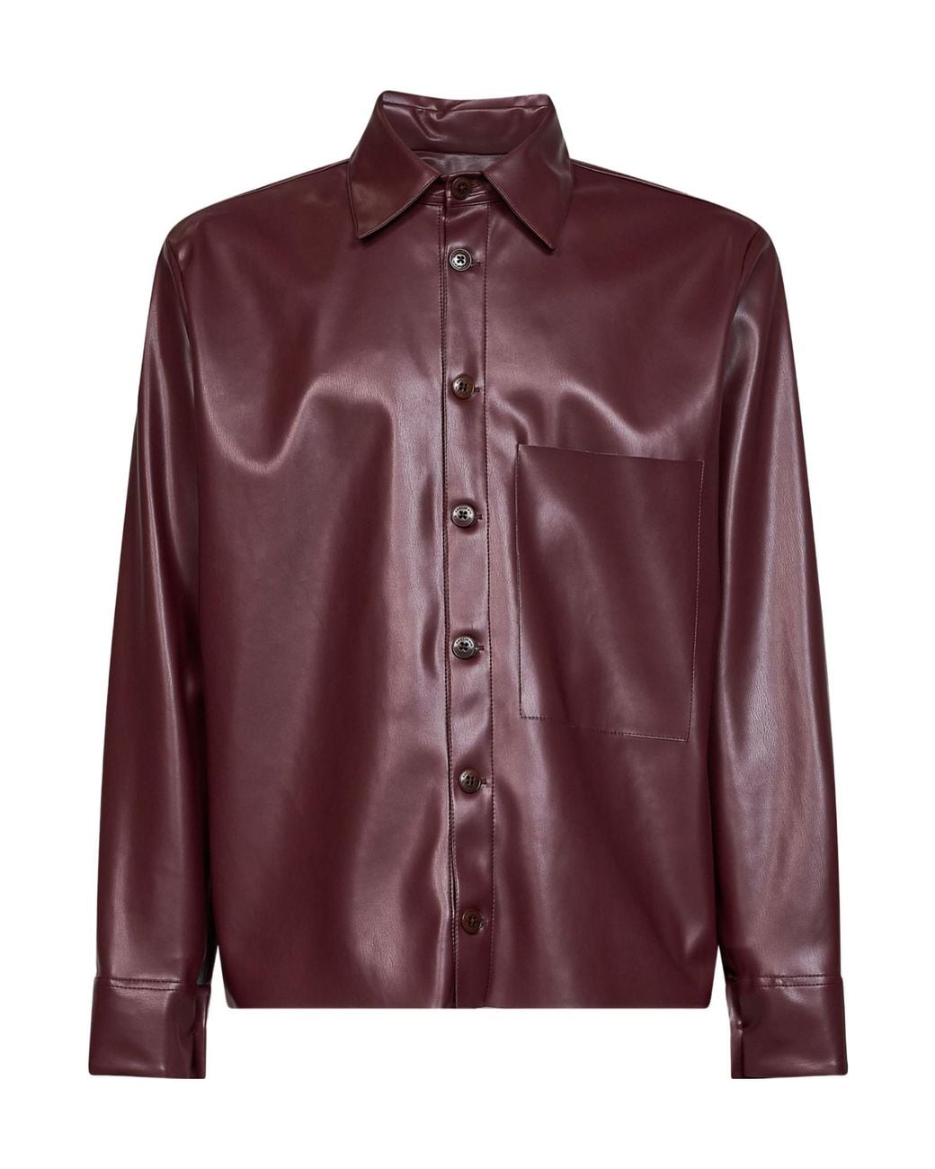 Costumein Purple Faux Leather Overshirt for men