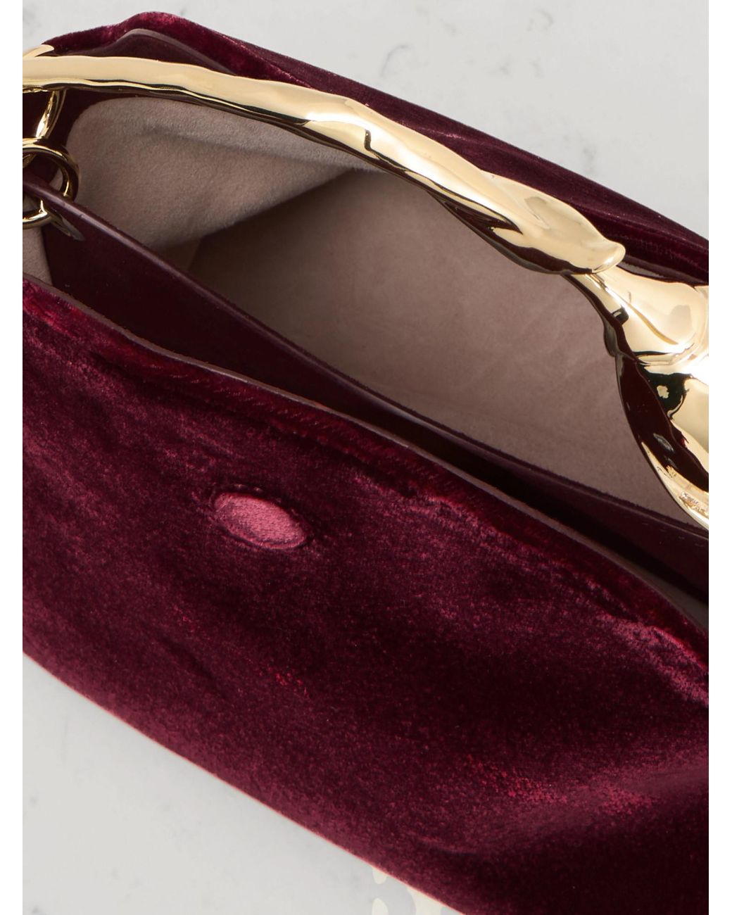 Erdem Red Mini Velvet Clutch