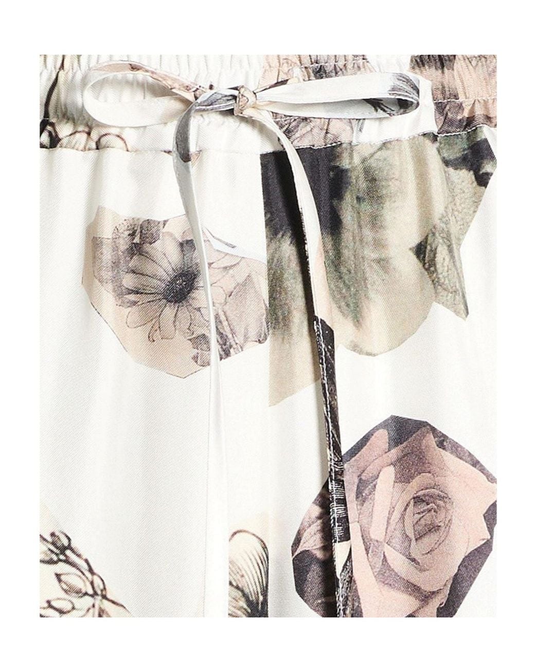 Marni White Floral Printed Trousers