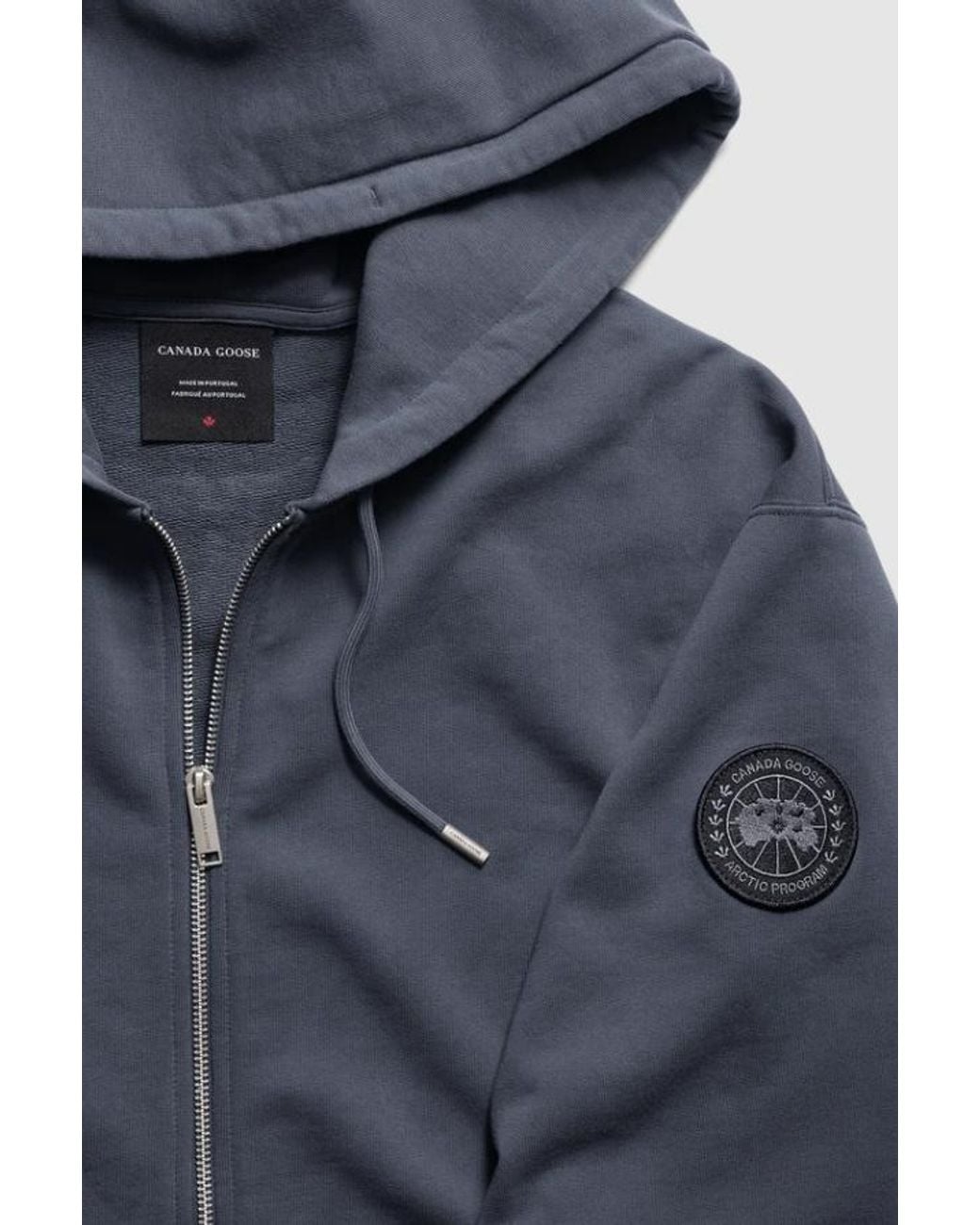 Canada Goose Blue Loon Logo-Patch Zip-Up Hoodie for men