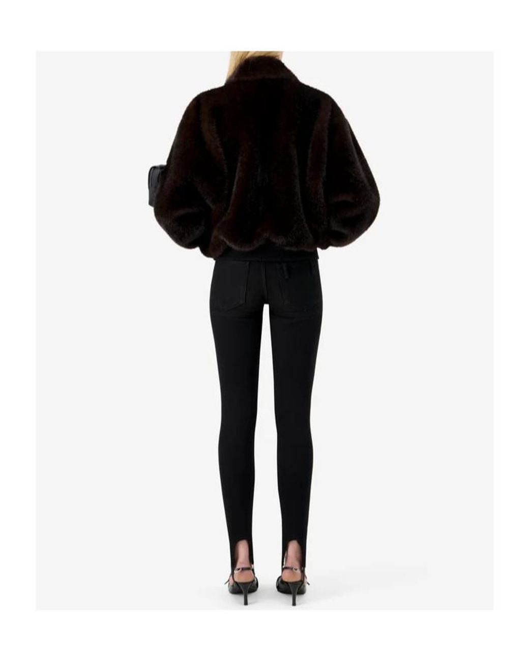 Coperni Black Faux Fur Bomber Jacket