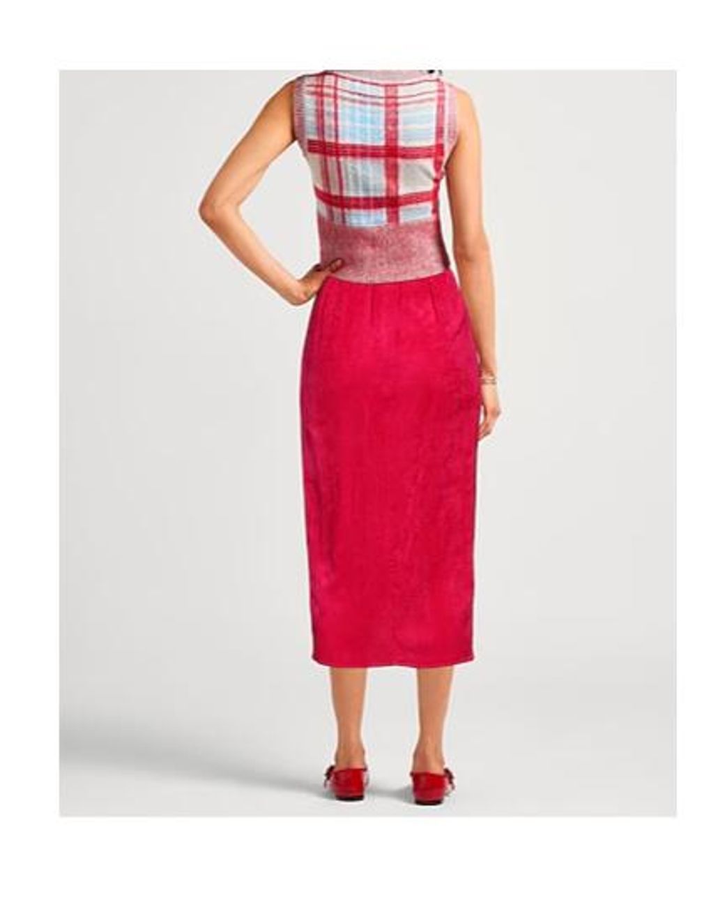 Isabel Marant Red Pleated Midi Skirt