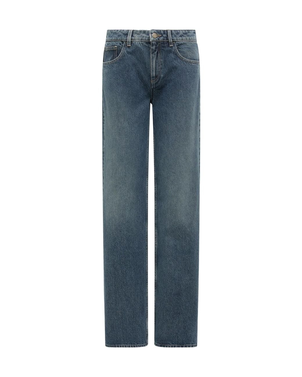 Moncler Blue Straight Leg Bleached Jeans