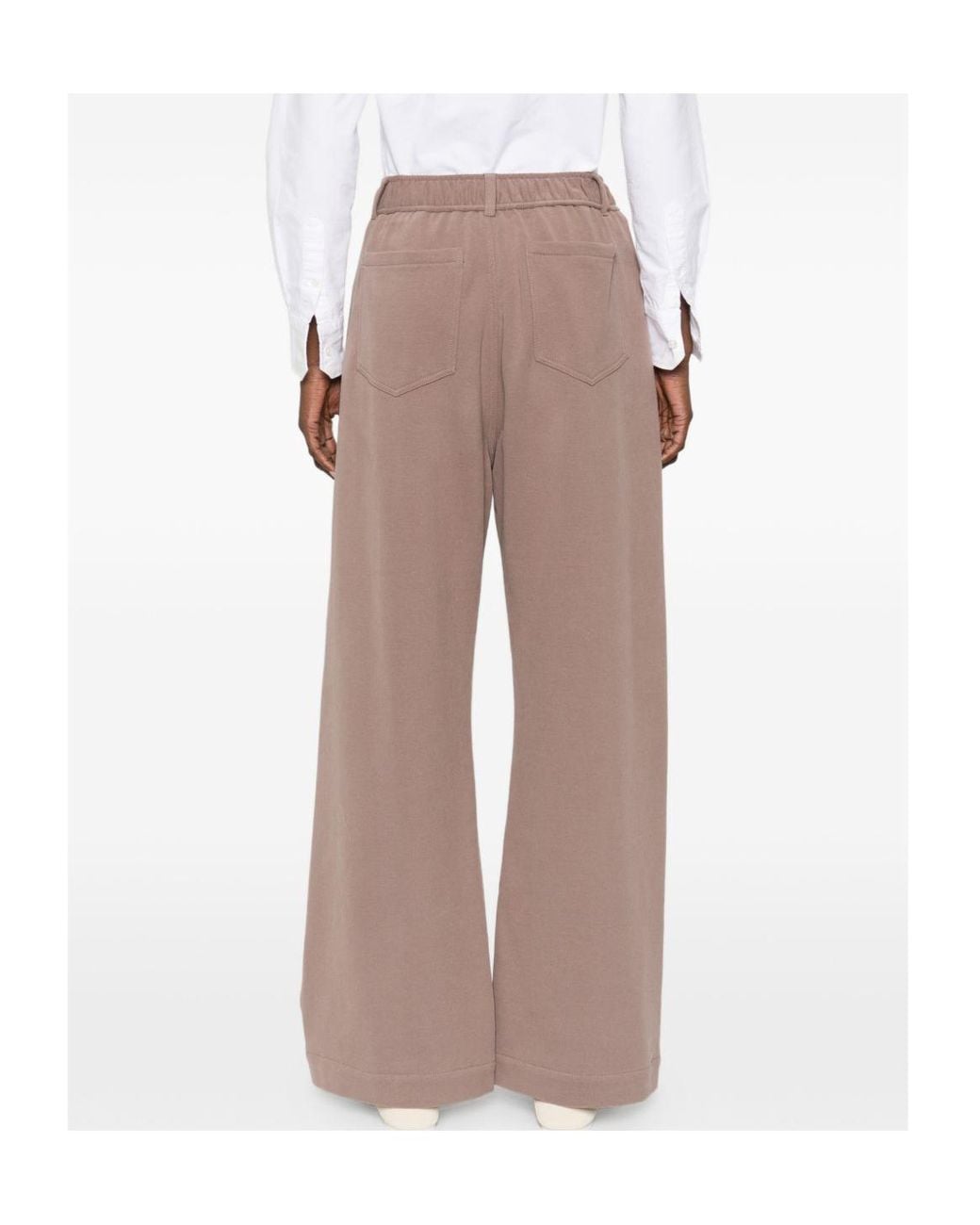 Brunello Cucinelli Brown Cotton Smooth French Terry Track Trousers