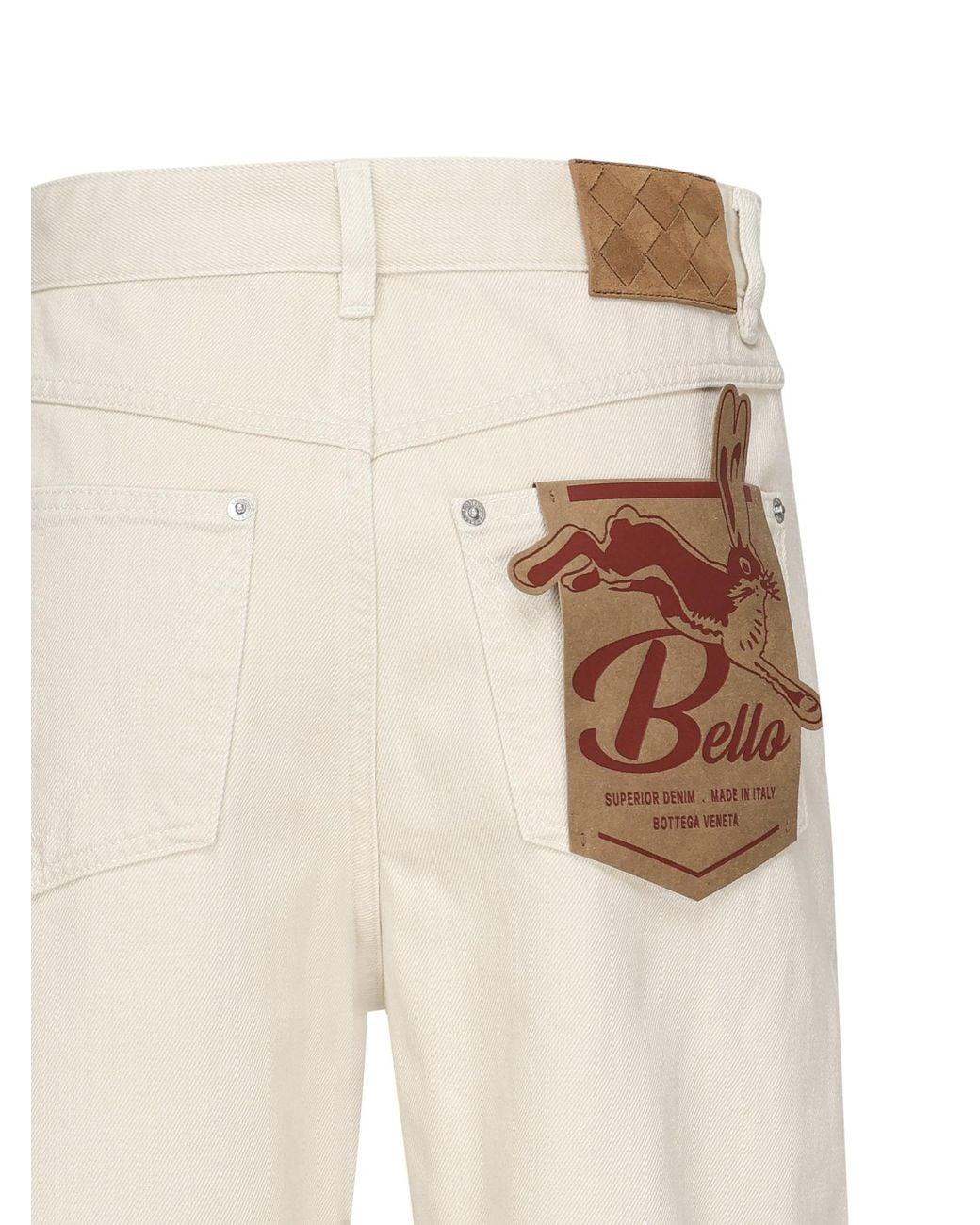 Bottega Veneta White Turned Up Hem Wide Leg Jeans