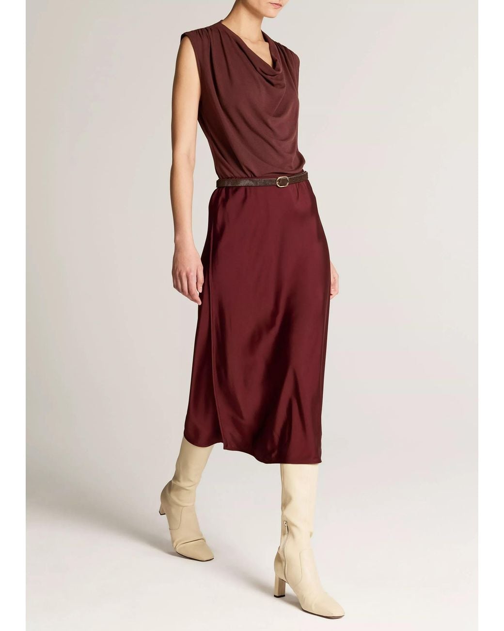 Vince Purple Elastic-Waist Skirt