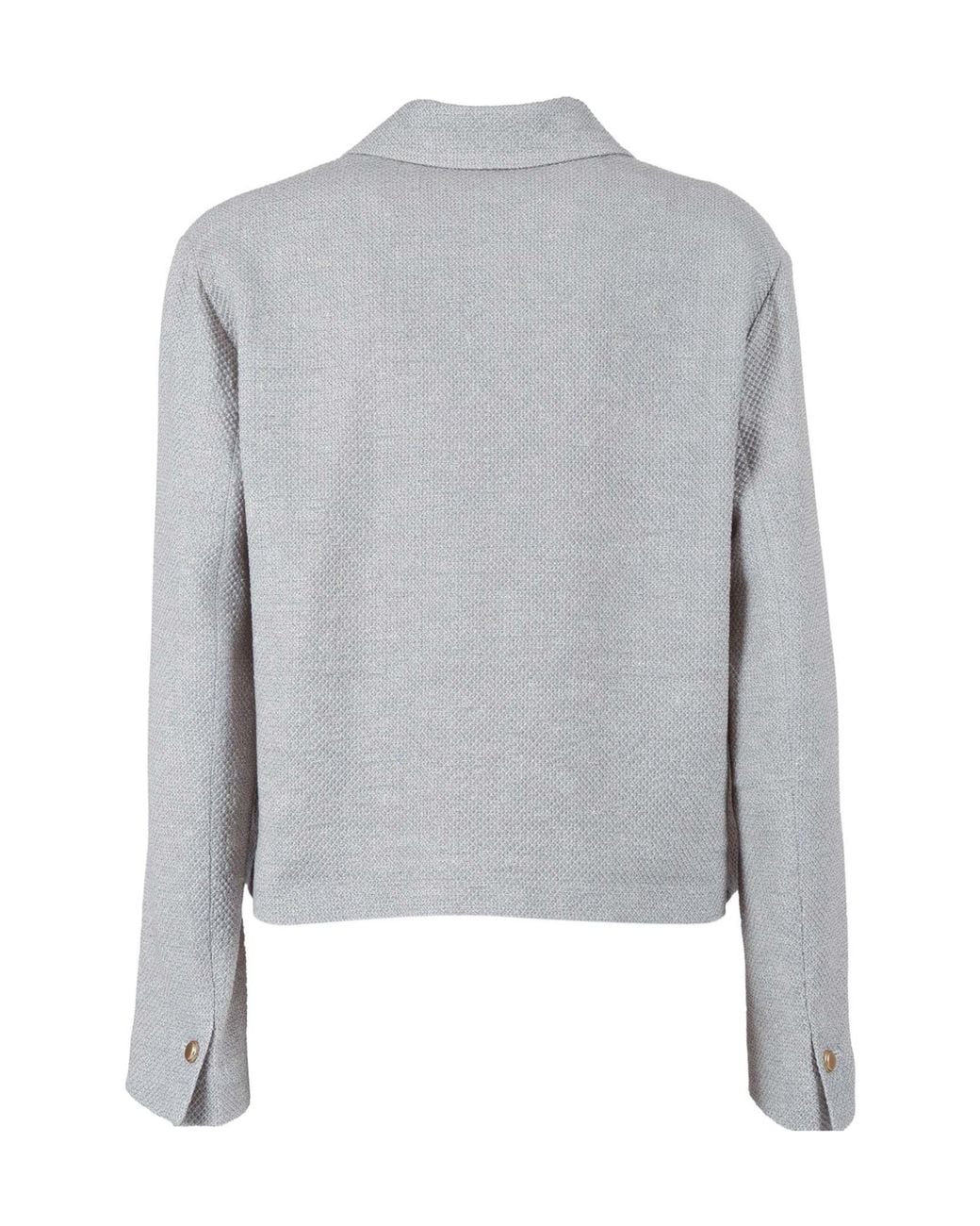 Circolo 1901 Gray Point-Collar Jacket