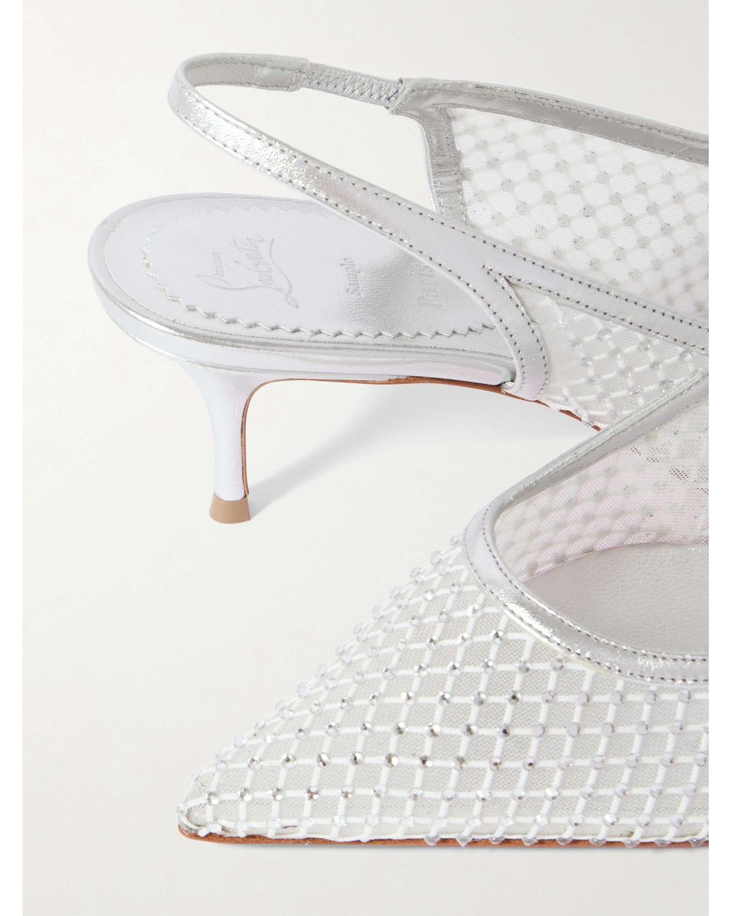 Christian Louboutin White Pointed High Heel Sandals