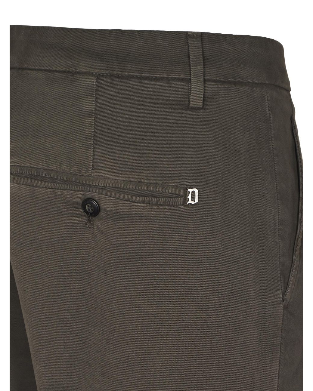 Dondup Gray Gaubert Turn-Up Cuff Trousers for men