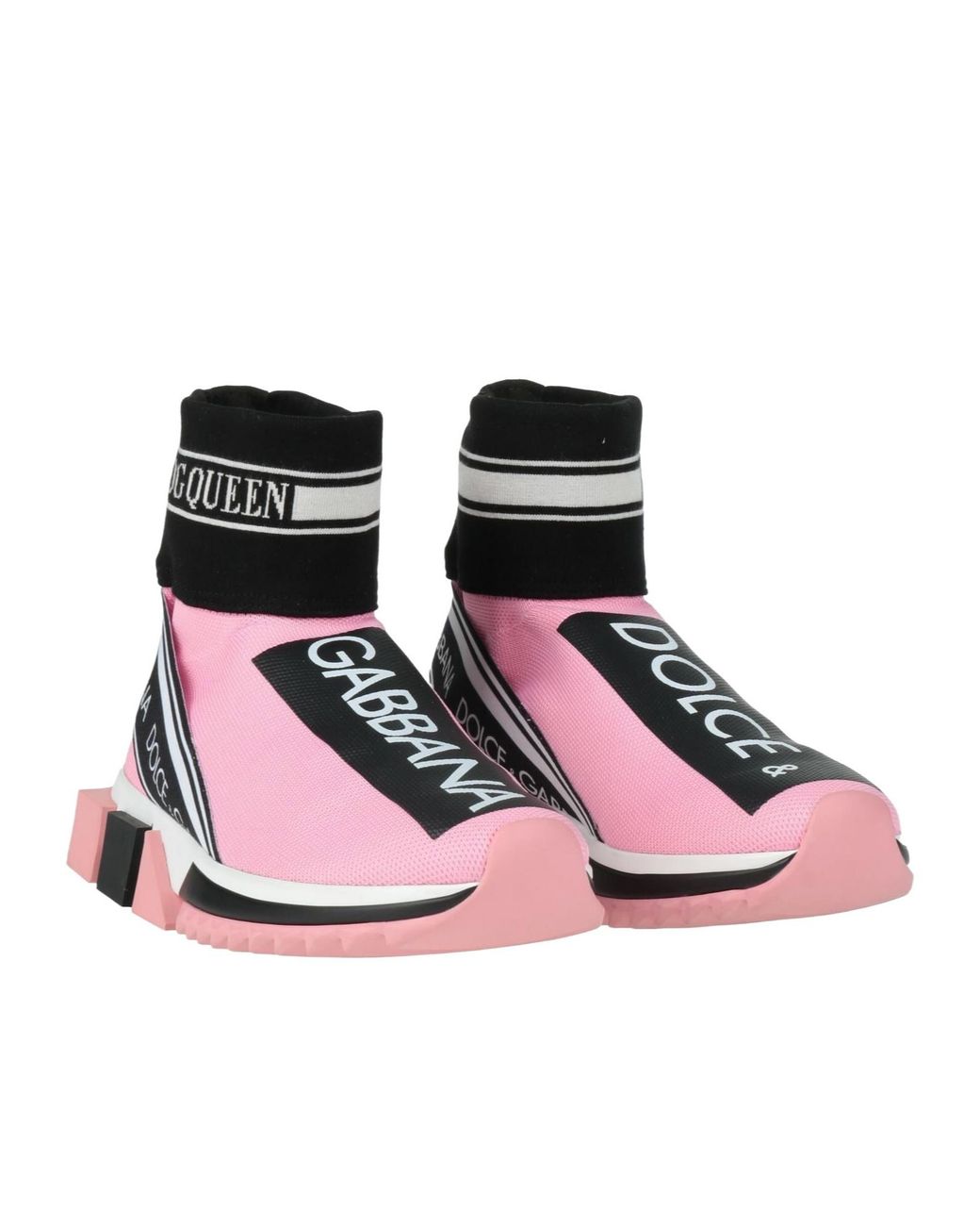 Dolce & Gabbana Pink Colorful Sock Sneakers