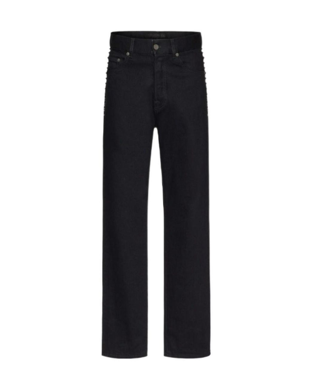 Valentino Black Stud Detailed Straight Leg Jeans for men