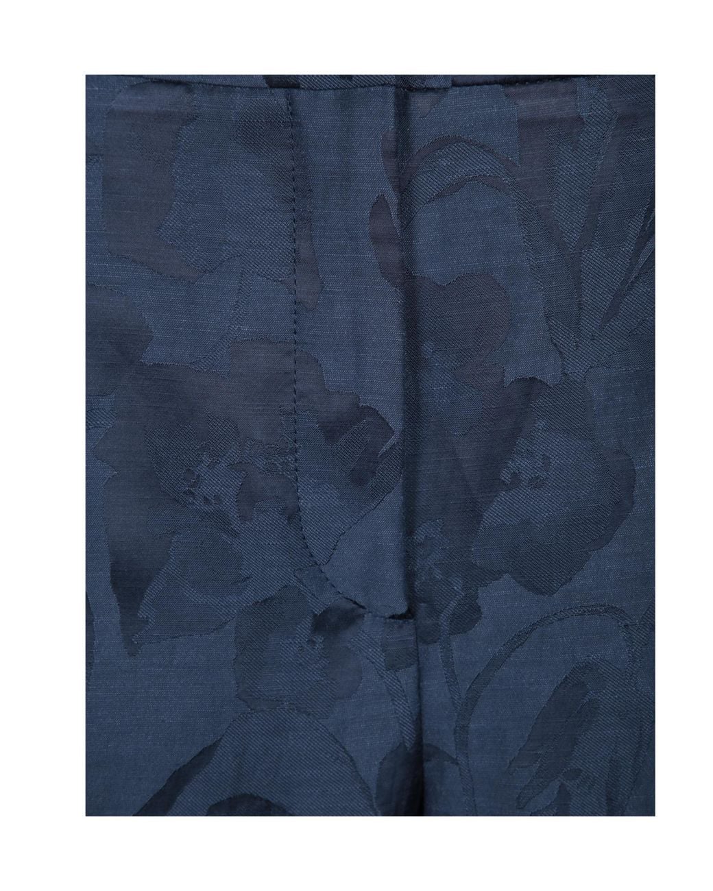 Incotex Blue Floral Jacquard Straight-Leg Pants