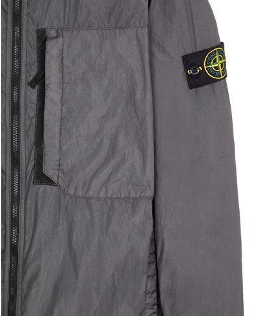 Stone Island Gray Compass-Patch Zip-Up Jacket for men