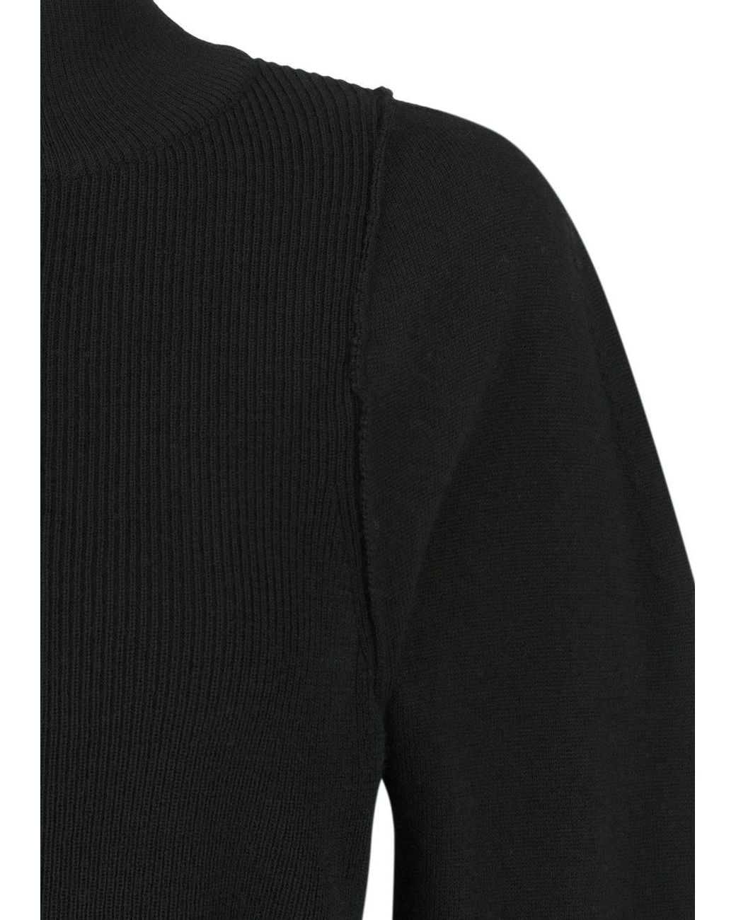 Amomento Black Button-Front Knit Cardigan