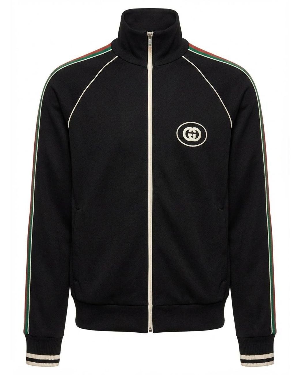 Gucci Technical Jersey Zip Jacket in Black for Men | Lyst