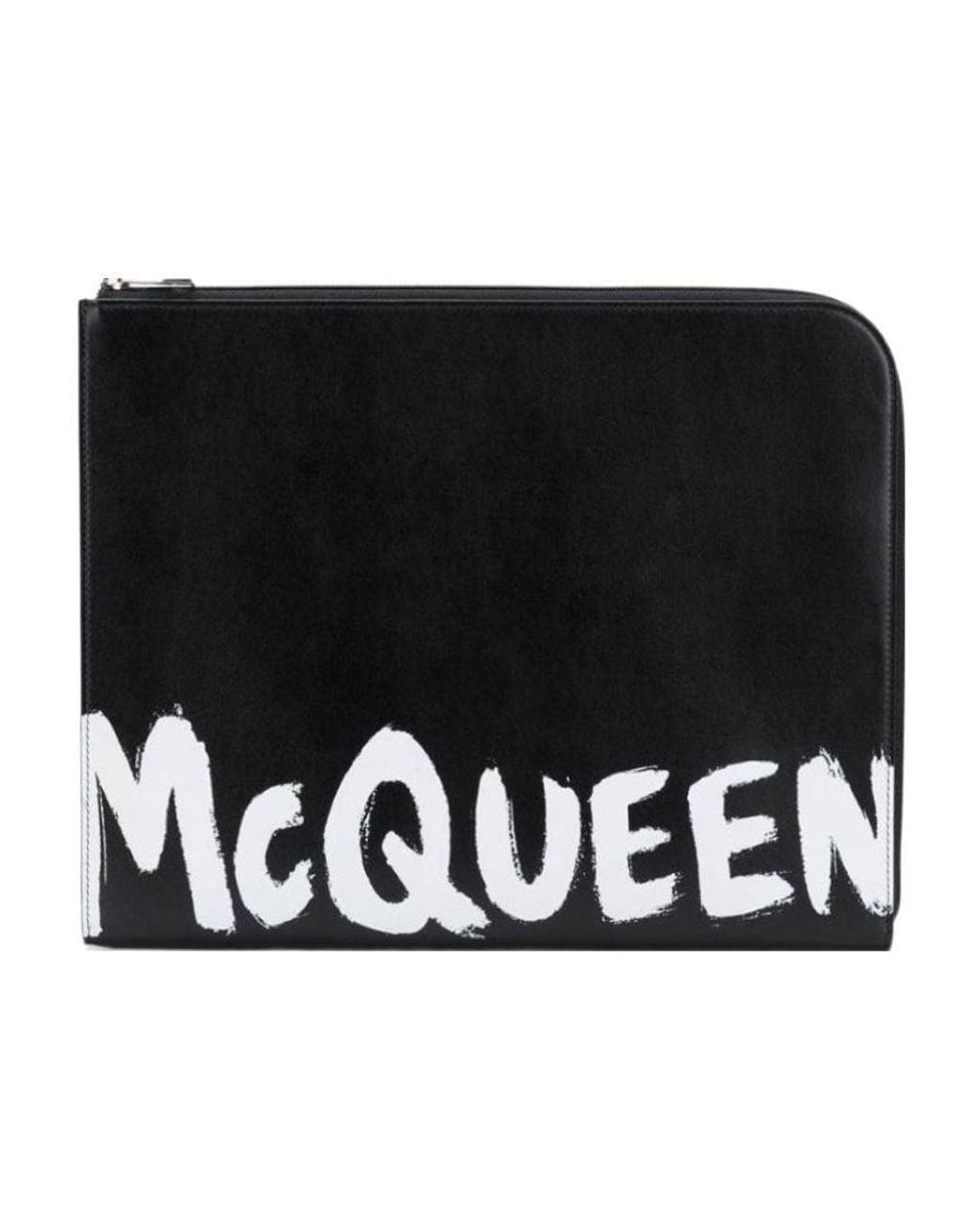 McQueen Black Logo Document Holder for men