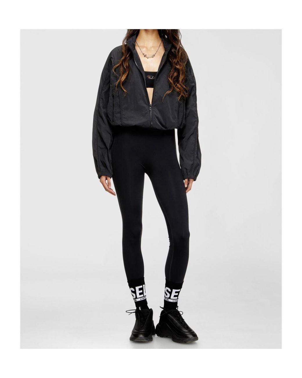 DIESEL Black Cut-Out Back Oval D Leggings