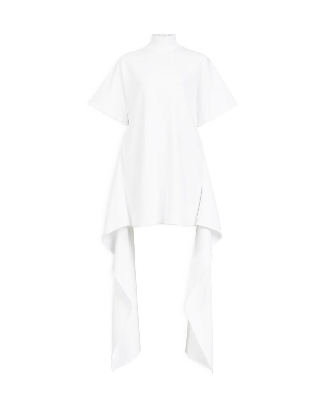 Alaïa White Alaïa Draped-Hem Short-Sleeve Dress