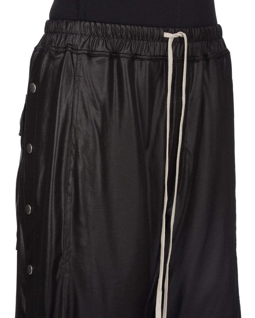 Rick Owens Black Buttons Drawstring Shorts