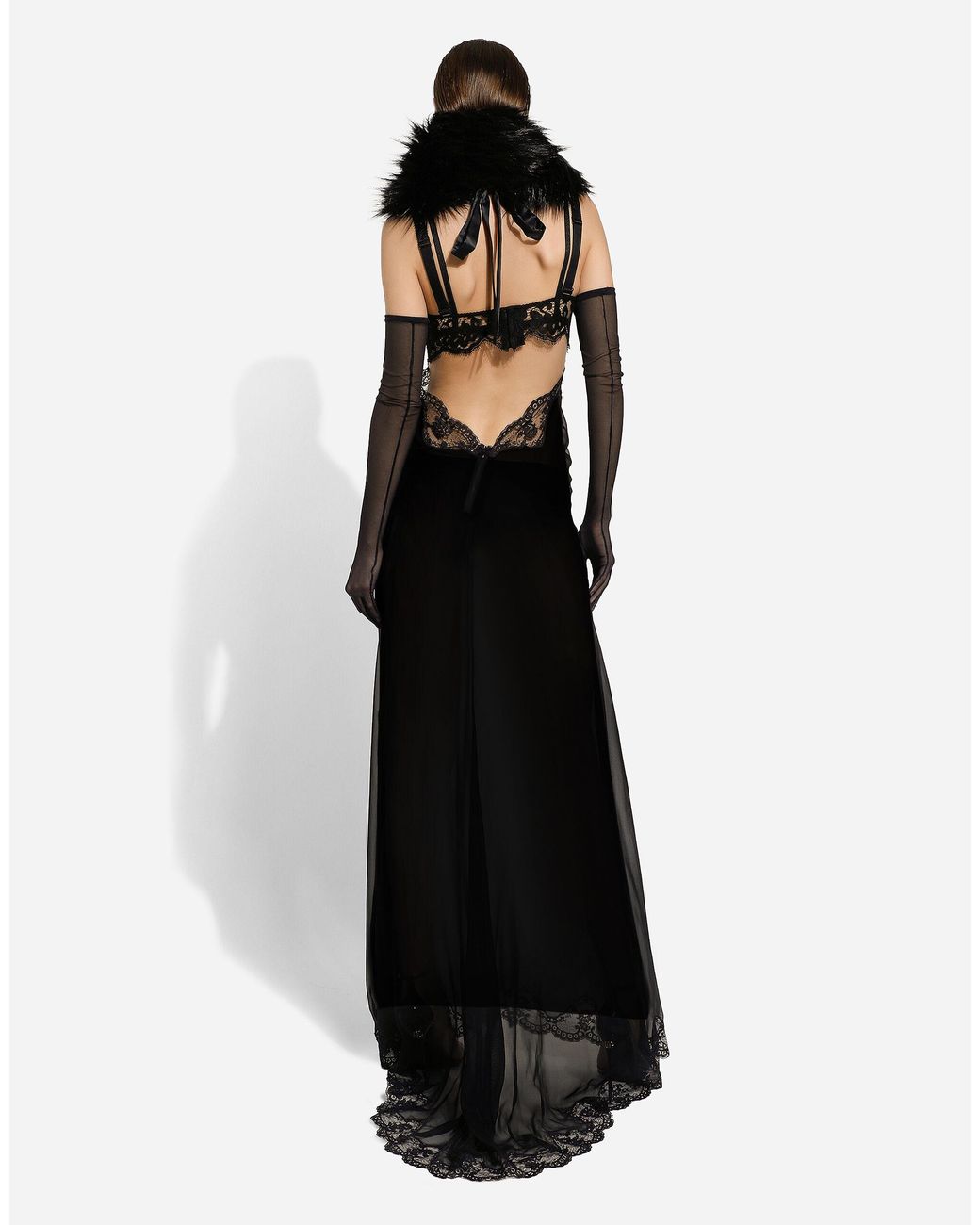 Dolce & Gabbana Black Semi-Sheer Maxi Nightdress