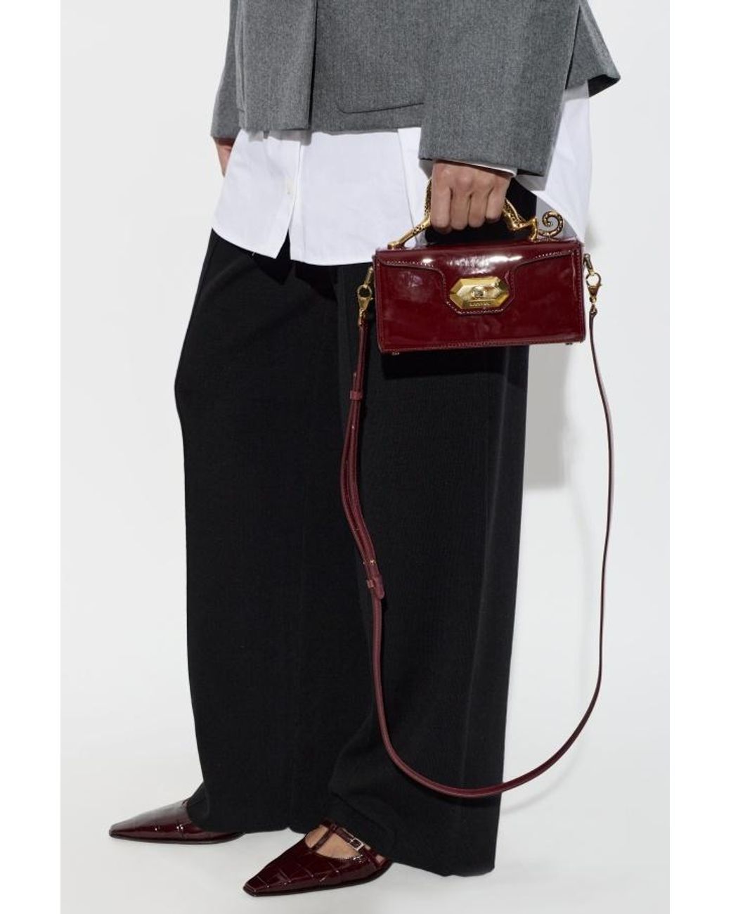 Lanvin Purple Pencil Cat Nano Shoulder Bag
