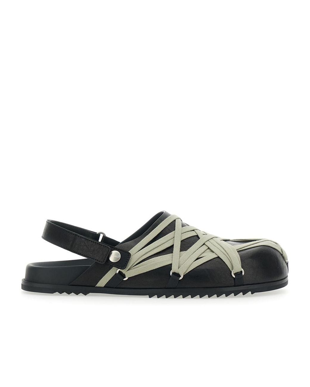 Rick Owens Black Granola Lace-Up Mules for men