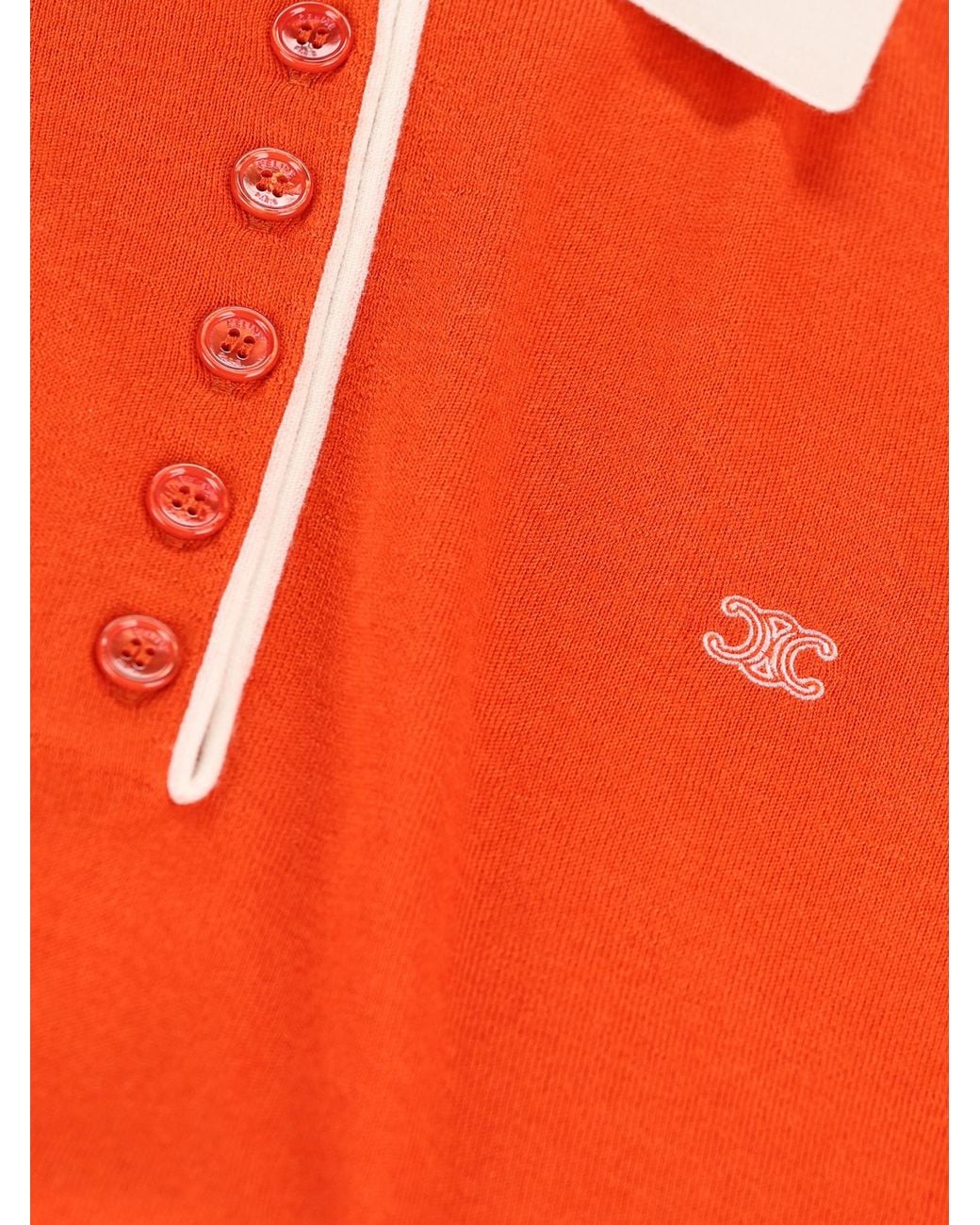 Céline Orange Polo Sweater