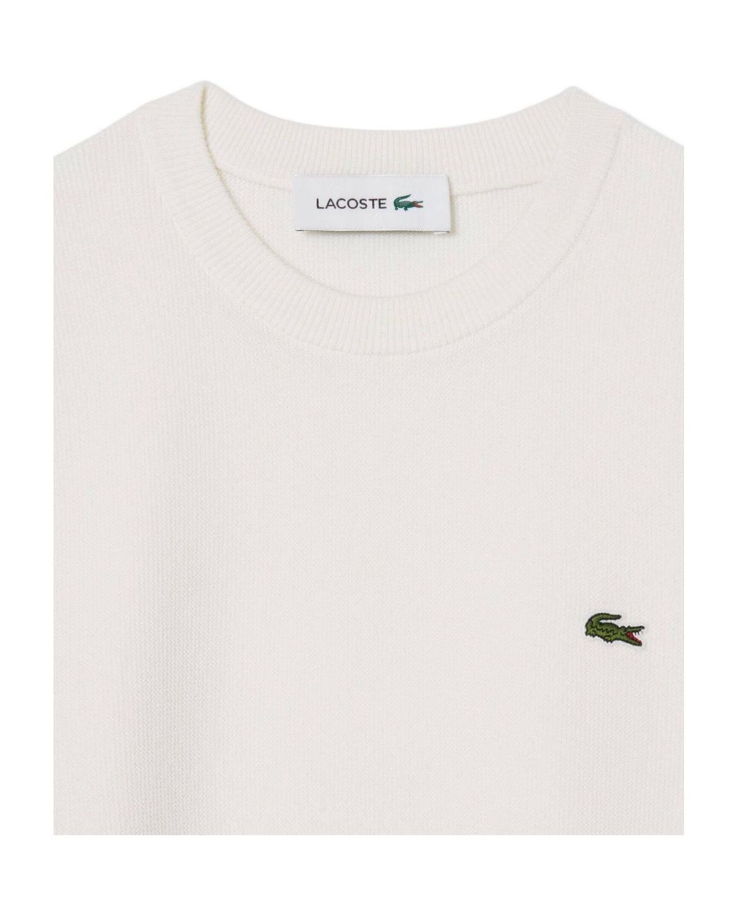 Lacoste Offwhite Crewneck Knit Sweatshirt