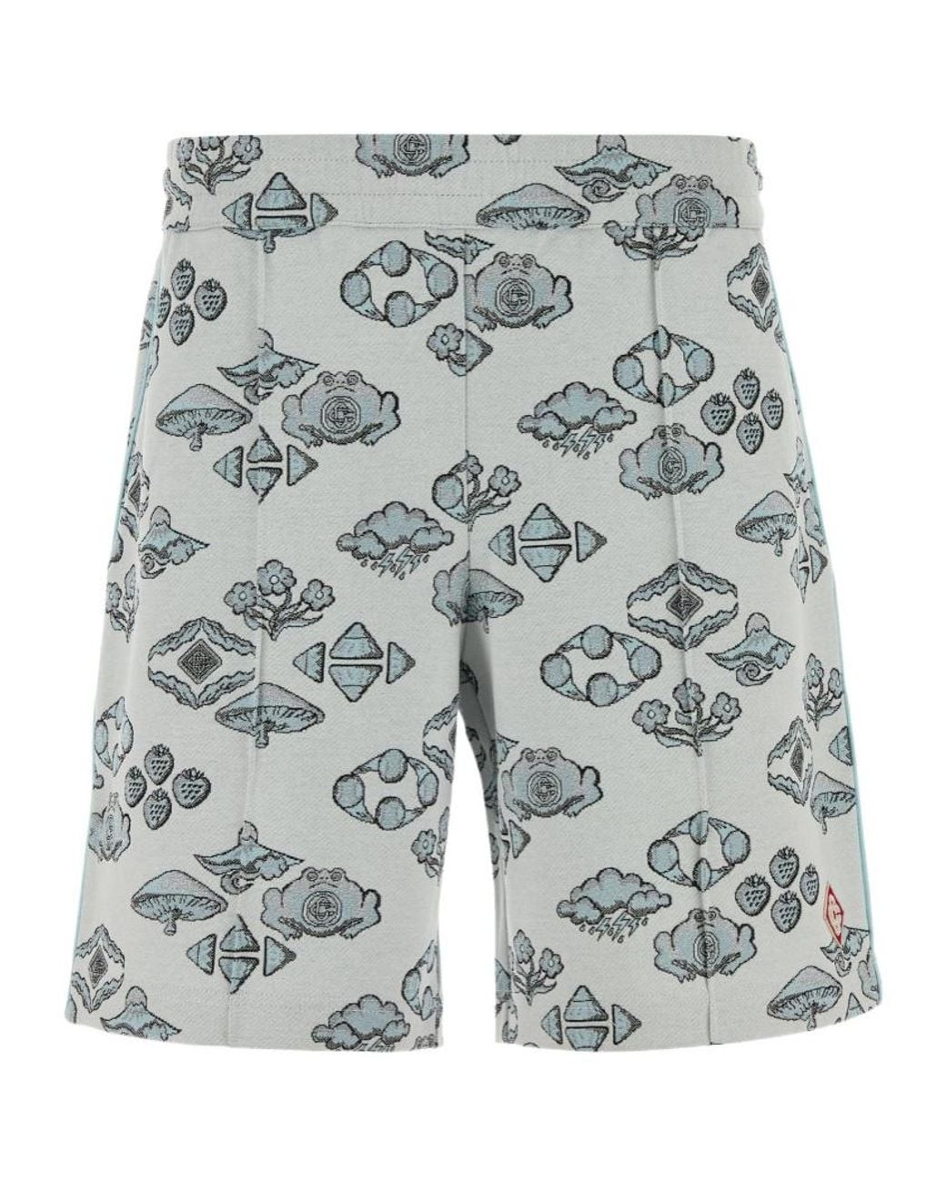Casablanca Gray Embroidered Jacquard Bermuda Shorts for men