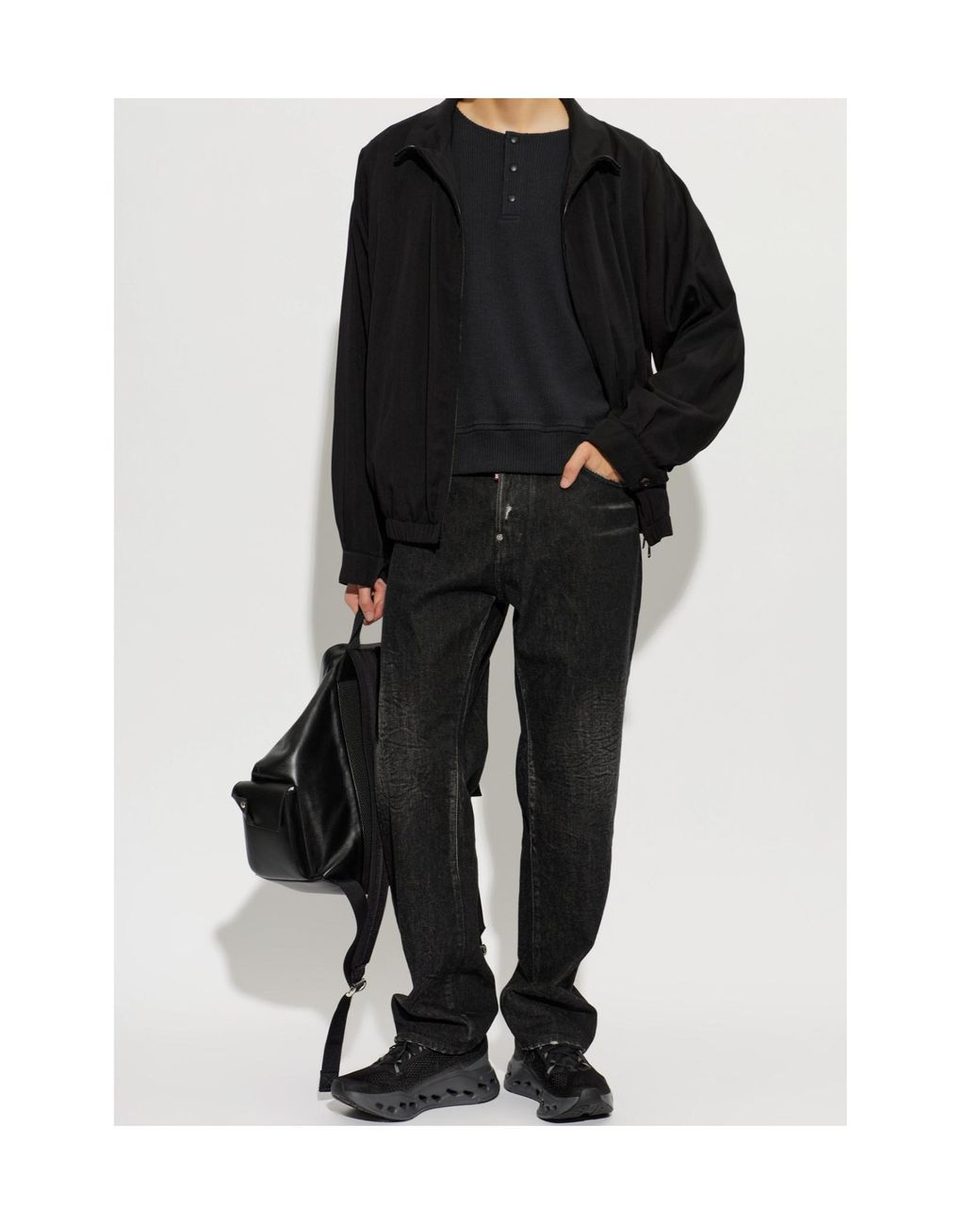 Our Legacy Black Ballon Henley Sweatshirt for men