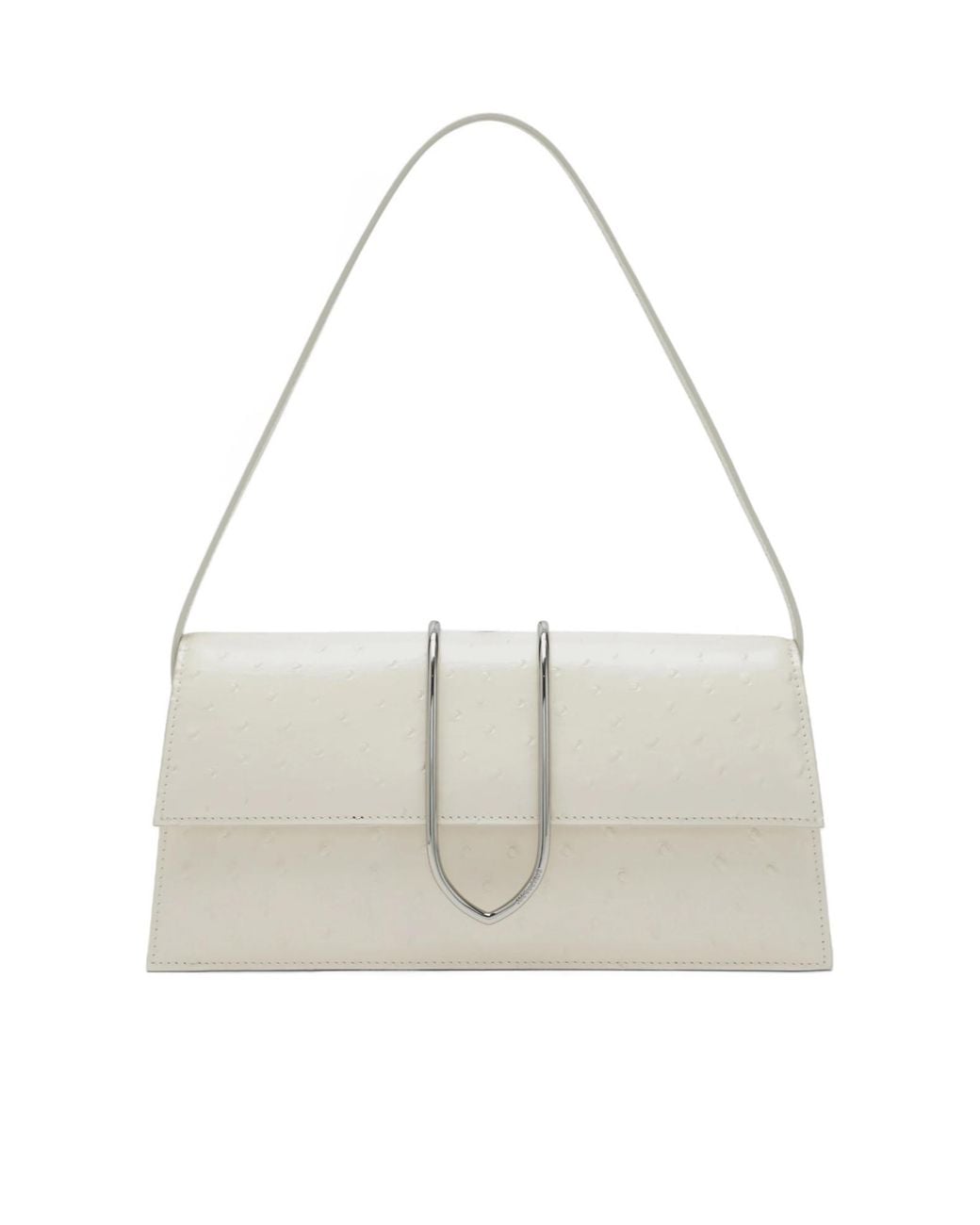 Jacquemus White Embossed Metal-Handle Shoulder Bag