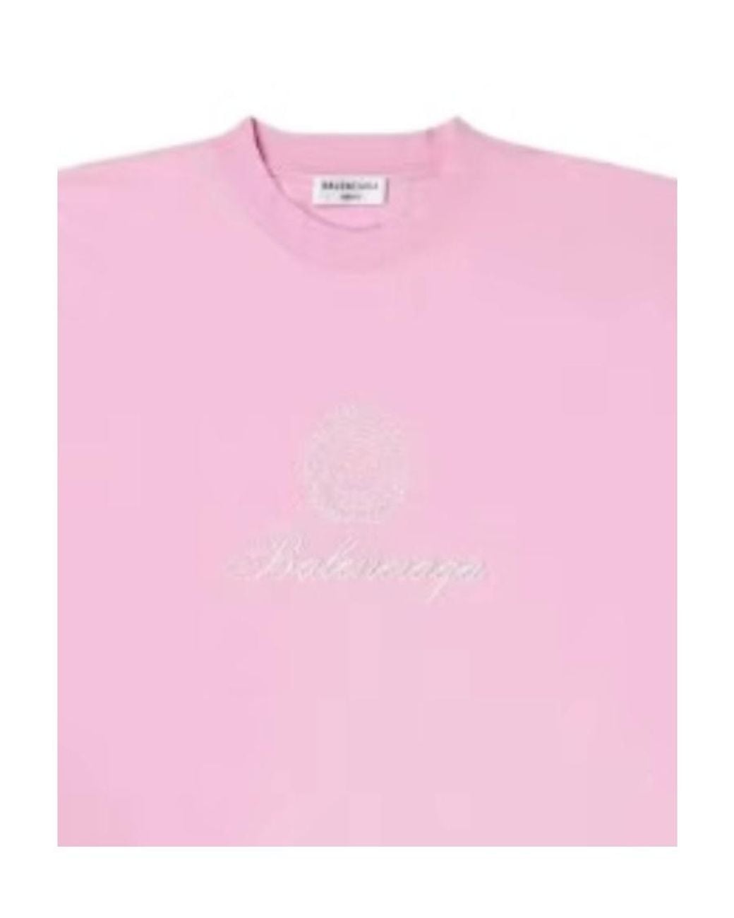Balenciaga Pink Qixi Crest T-Shirt Medium Fit