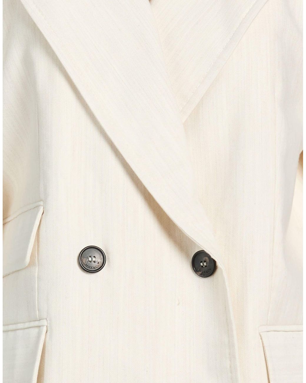 MAX&Co. White Double-Breasted Suit Jacket