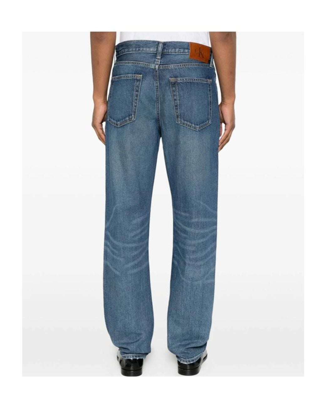 Calvin Klein Blue Faded Straight-Leg Jeans for men