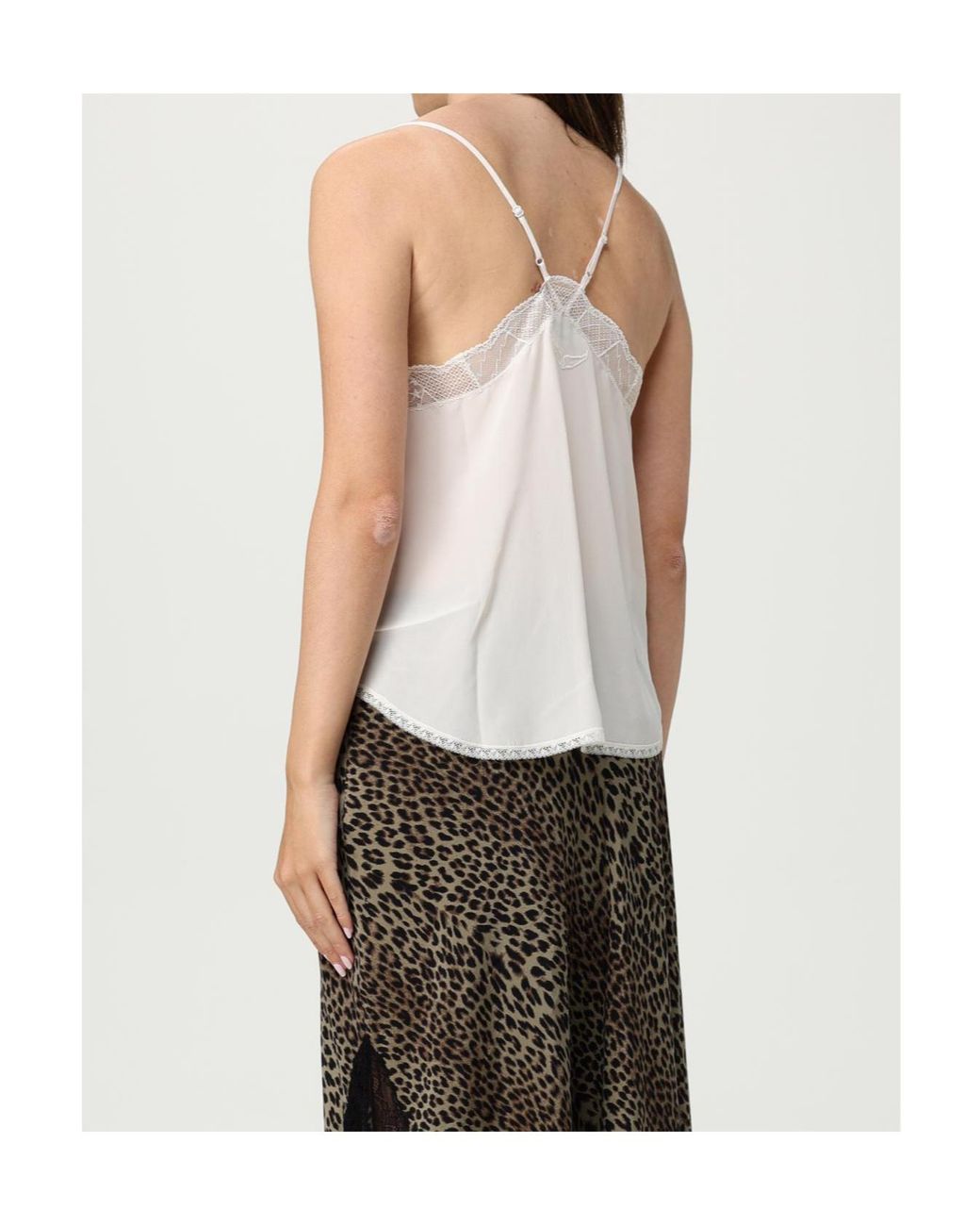 Zadig & Voltaire White Lace Trim Sleeveless Top