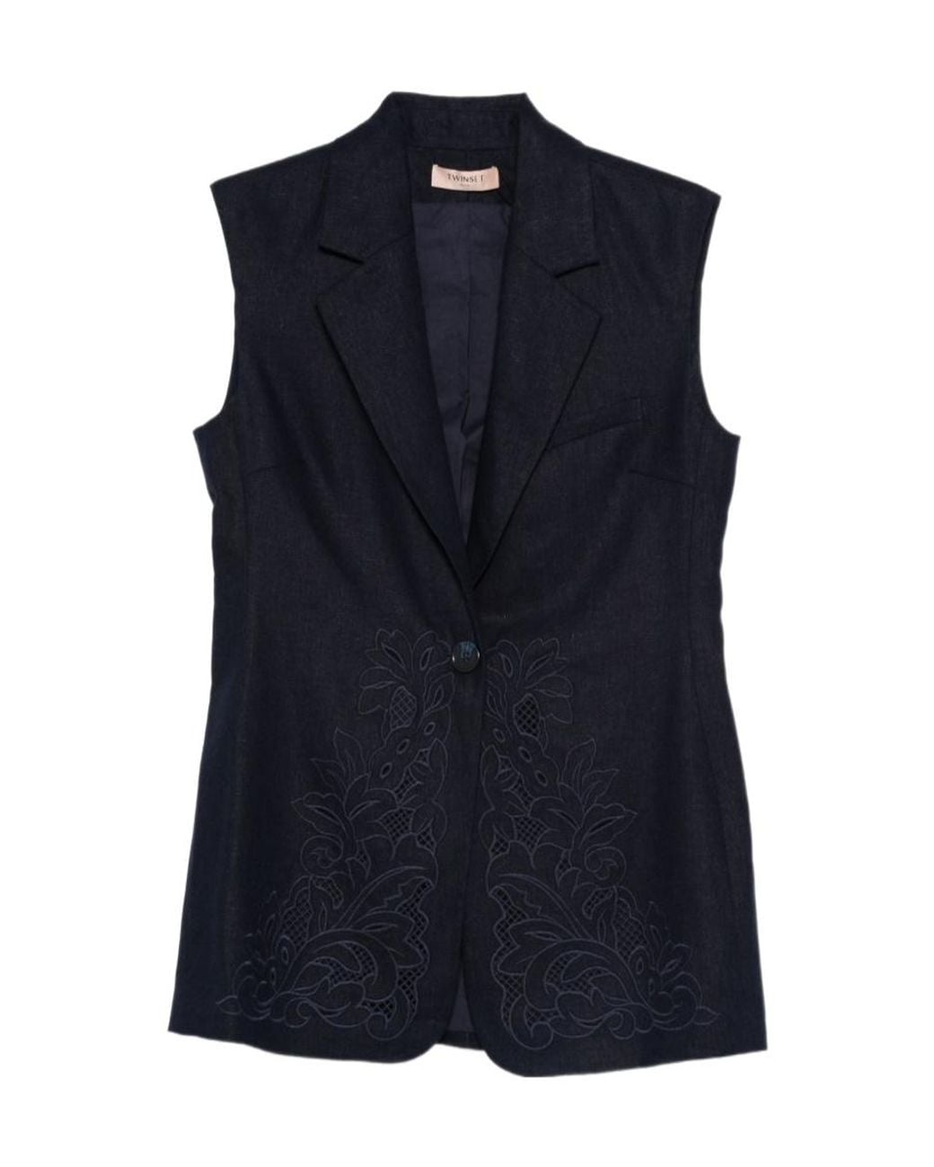 Twinset Logo Vest in Blue | Lyst