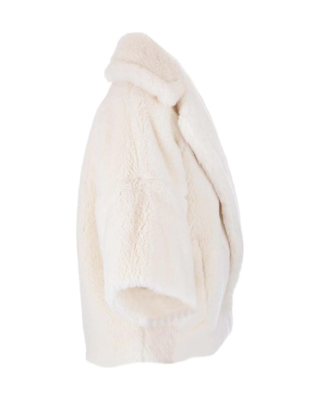 Max Mara White Lapel Logo Coat
