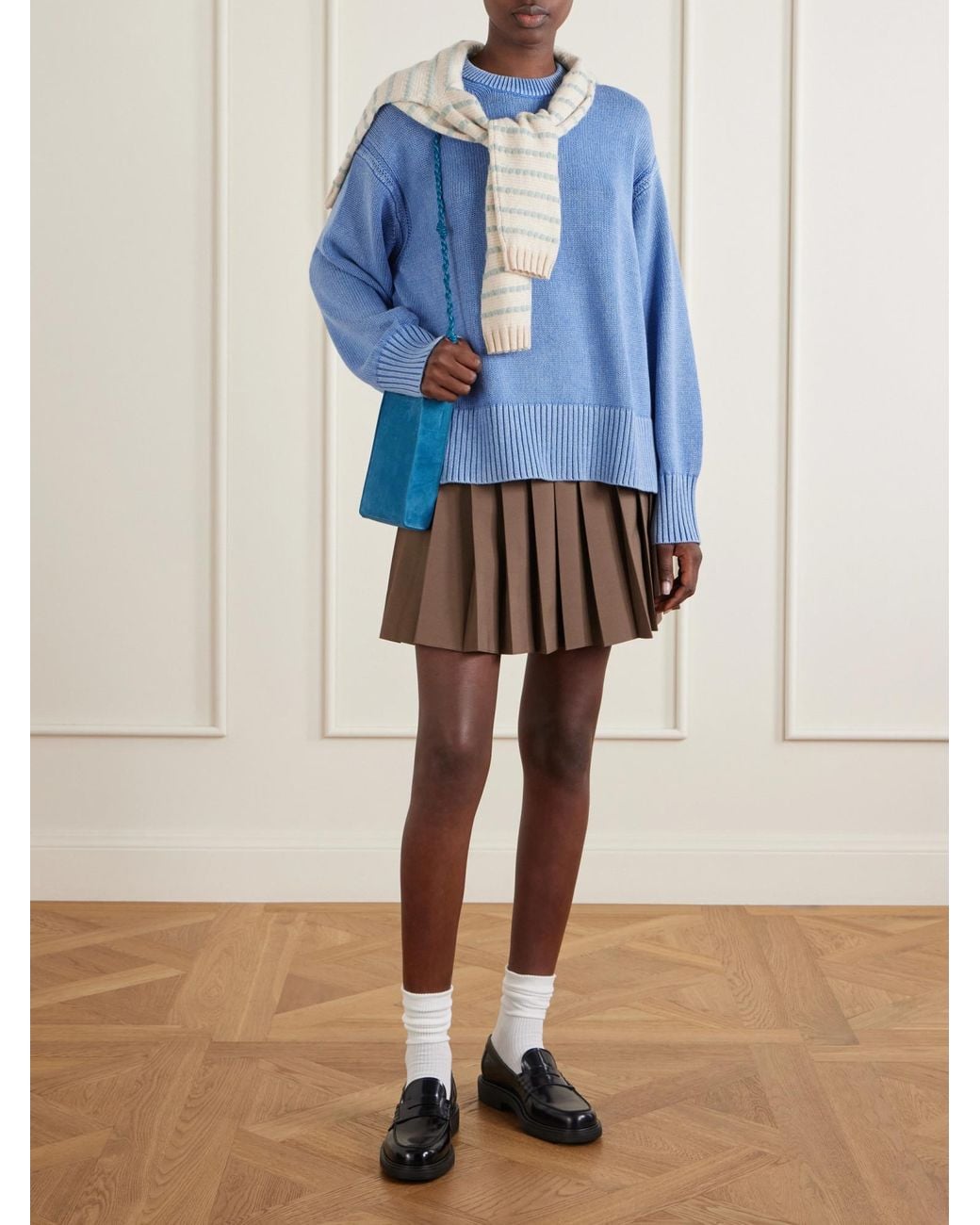 Guest In Residence Blue Sunwash Cozy Cotton And Cashmere-Blend Sweater