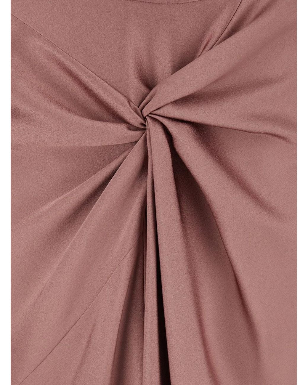 Dries Van Noten Pink 'Smila' Skirt With Knot Detail On The Front And Side Concealed Zip Closure