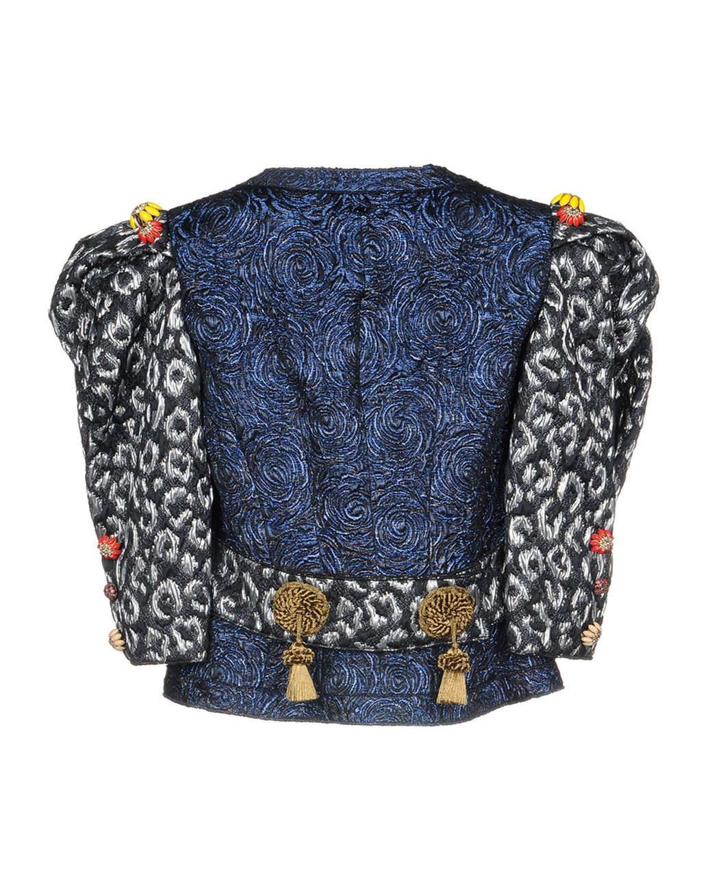 Dolce & Gabbana Blue Cable-Knit Wool-Cashmere Polo Sweater Midnight Blazer Polyester, Wool, Acrylic