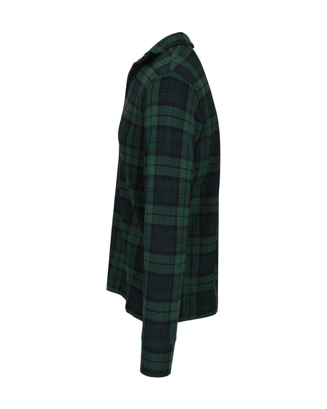 Ralph Lauren Green Polo Checked Half-Zip Sweater for men